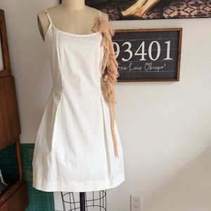 Cop.Copine White Dress with Tan Details